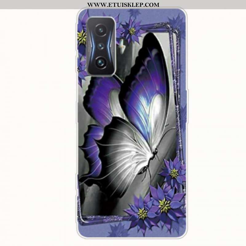 Etui do Poco F4 GT Fioletowy Motyl